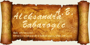 Aleksandra Babarogić vizit kartica